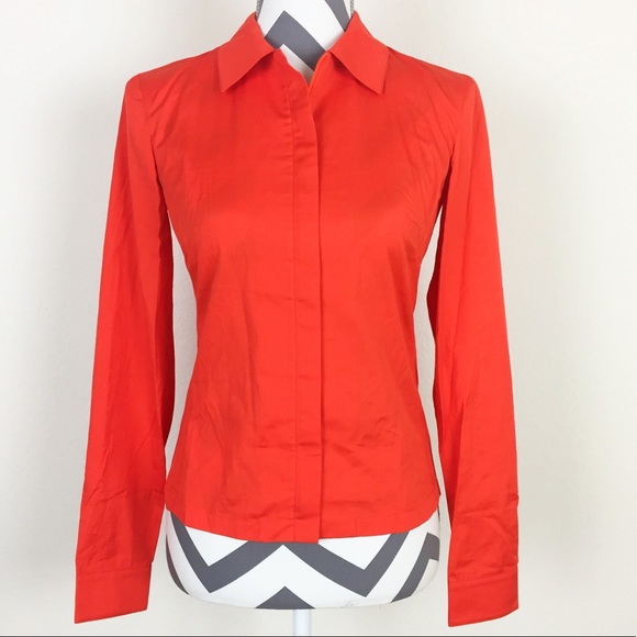 Prada Tops - Prada Sport Reddish Orange Zippered Shirt Size XS
